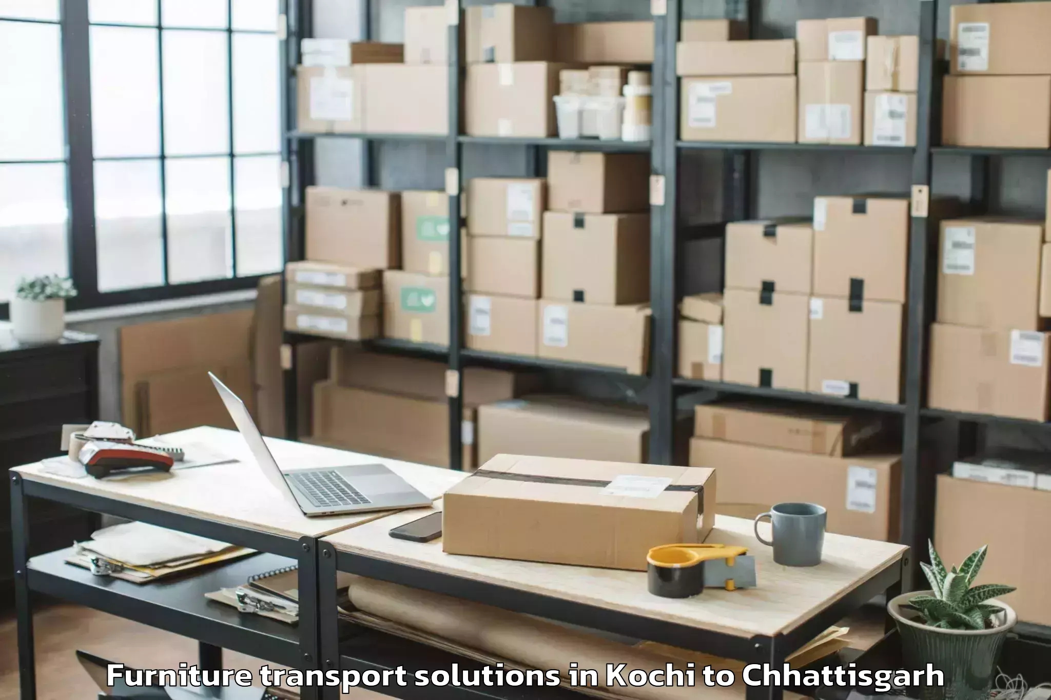 Book Kochi to Iit Bhilai Furniture Transport Solutions Online